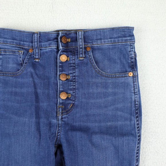 Madewell Jeans Womens 37 Blue High Rise Skinny Medium Wash Button Fly Stretchy - Picture 2 of 13